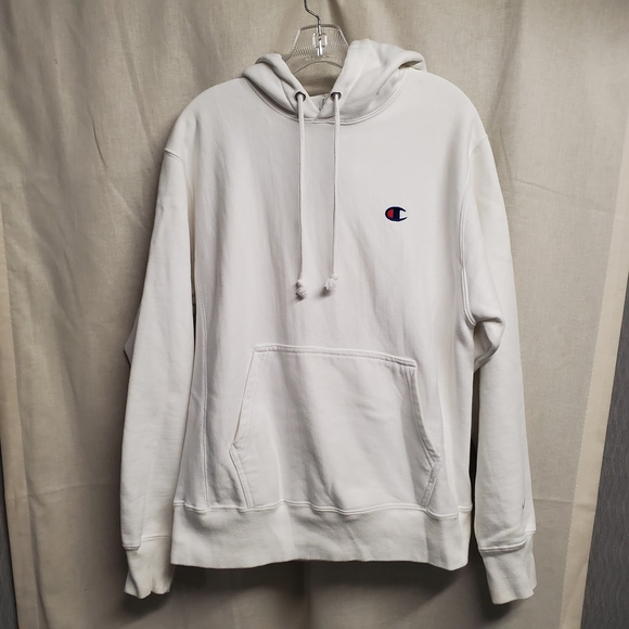 Champion Men's Off-White Hoodie - Picture 1 of 9